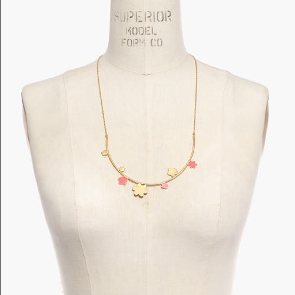 NWOT Madewell Daisy Bar Necklace Gold Plated - Picture 4 of 4
